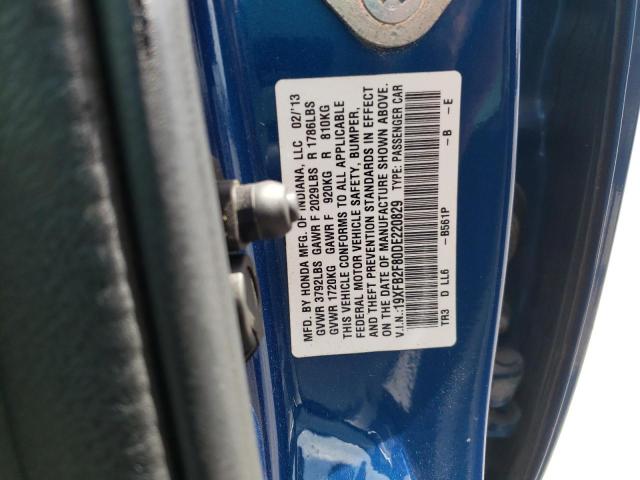 Photo 10 from auction – 2013 HONDA CIVIC EX with VIN 19XFB2F80DE220829