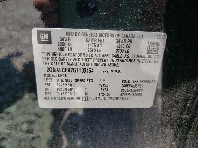 Photo 10 from auction – 2016 CHEVROLET EQUINOX LT with VIN 2GNALCEK7G1109164