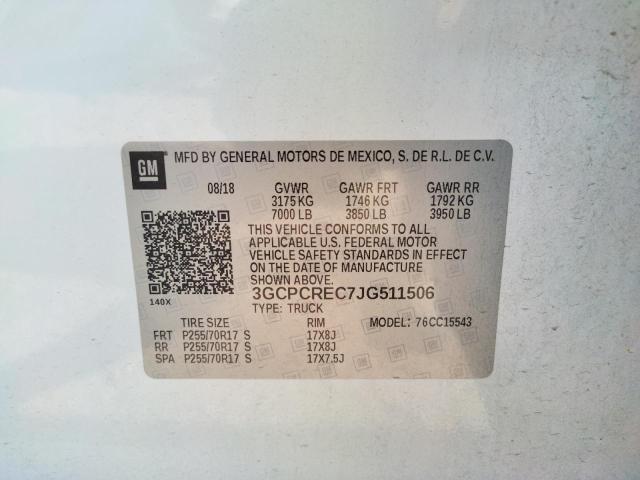 Photo 10 from auction – 2018 CHEVROLET SILVERADO with VIN 3GCPCREC7JG511506