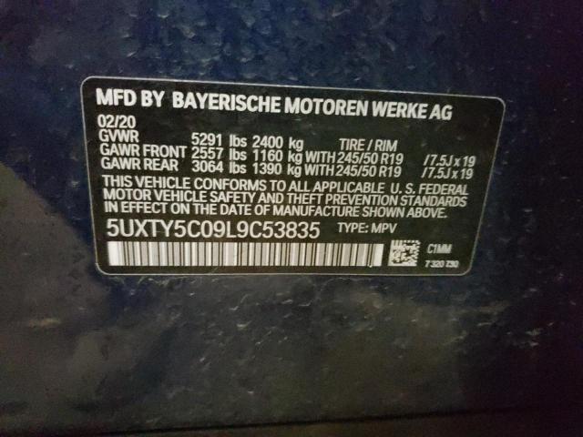 Photo 10 from auction – 2020 BMW X3 XDRIVE3 with VIN 5UXTY5C09L9C53835