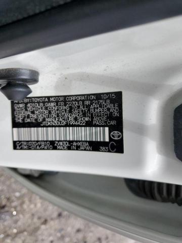 Photo 10 from auction – 2015 TOYOTA PRIUS with VIN JTDKN3DU2F1994422