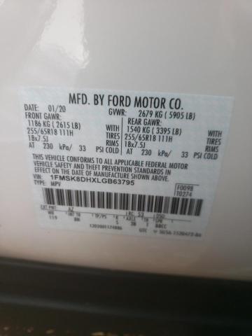 Photo 10 from auction – 2020 FORD EXPLORER X with VIN 1FMSK8DHXLGB63795