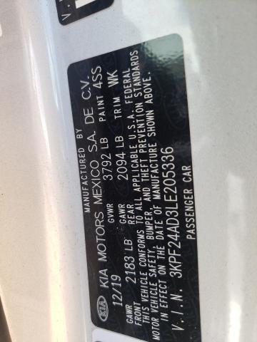 Photo 10 from auction – 2020 KIA FORTE FE with VIN 3KPF24AD3LE205336