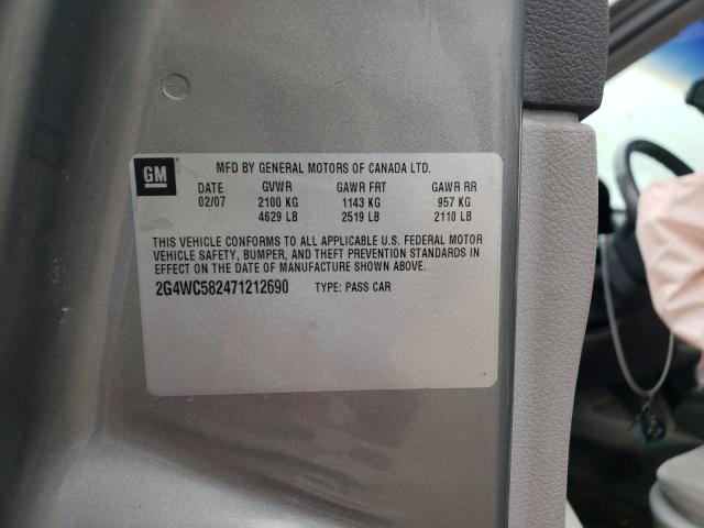 Photo 10 from auction – 2007 BUICK LACROSSE C with VIN 2G4WC582471212690