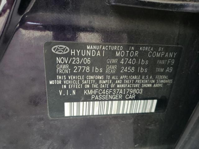Photo 10 from auction – 2007 HYUNDAI AZERA SE with VIN KMHFC46F37A179803