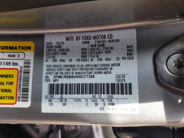 Photo 10 from auction – 2022 FORD BRONCO SPO with VIN 3FMCR9B60NRD77388