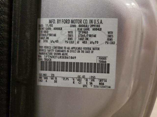 Photo 10 from auction – 2003 FORD F250 SUPER with VIN 1FTNX21L83EB61869