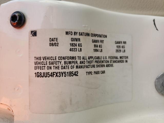 Photo 10 from auction – 2003 SATURN L200 with VIN 1G8JU54FX3Y518542