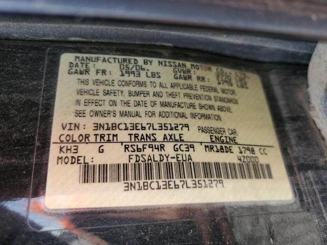 Photo 10 from auction – 2007 NISSAN VERSA S with VIN 3N1BC13E67L351279