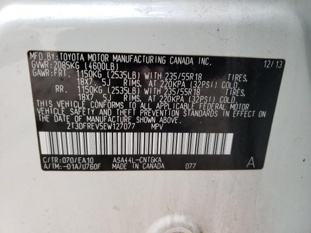 Photo 10 from auction – 2014 TOYOTA RAV4 LIMIT with VIN 2T3DFREV5EW127077