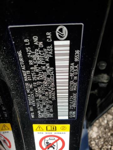 Photo 10 from auction – 2019 LEXUS ES 350 with VIN 58ABZ1B19KU023478