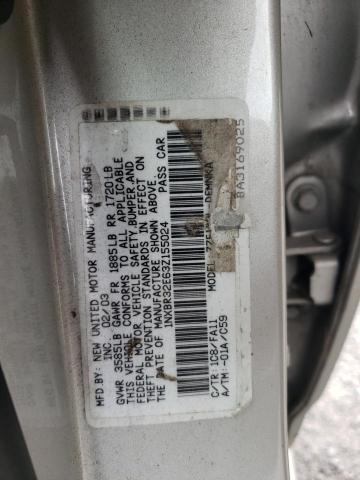 Photo 10 from auction – 2003 TOYOTA COROLLA CE with VIN 1NXBR32E63Z155024