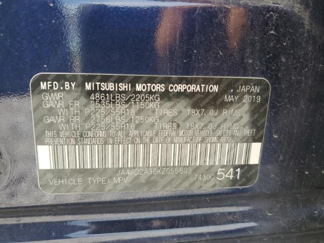 Photo 10 from auction – 2019 MITSUBISHI OUTLANDER with VIN JA4AD2A36KZ055803
