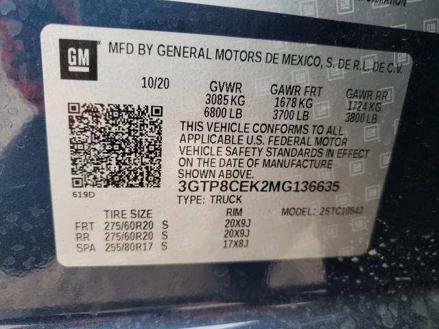 Photo 10 from auction – 2021 GMC SIERRA C15 with VIN 3GTP8CEK2MG136635