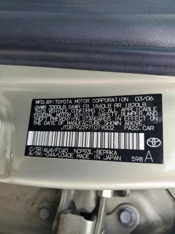 Photo 10 from auction – 2007 TOYOTA YARIS with VIN JTDBT923971019002