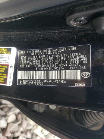 Photo 10 from auction – 2008 TOYOTA CAMRY CE with VIN 4T1BE46K68U763974