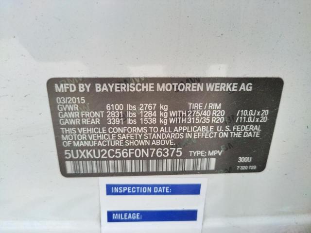 Photo 10 from auction – 2015 BMW X6 XDRIVE3 with VIN 5UXKU2C56F0N76375