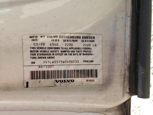 Photo 10 from auction – 1998 VOLVO V70 with VIN YV1LW5575W2496533