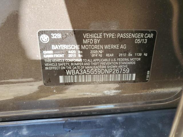 Photo 10 from auction – 2013 BMW 328 I with VIN WBA3A5G59DNP26759