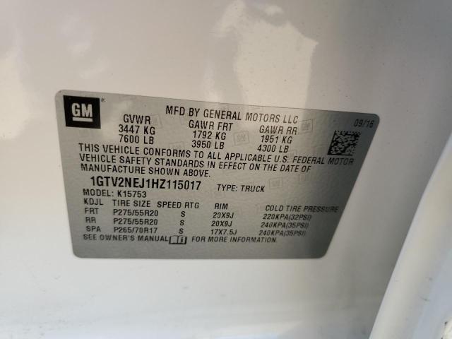 Photo 10 from auction – 2017 GMC SIERRA K15 with VIN 1GTV2NEJ1HZ115017