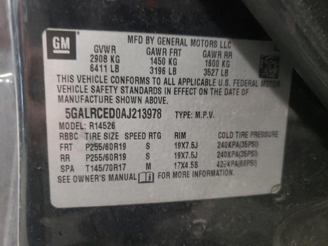Photo 10 from auction – 2010 BUICK ENCLAVE CX with VIN 5GALRCED0AJ213978