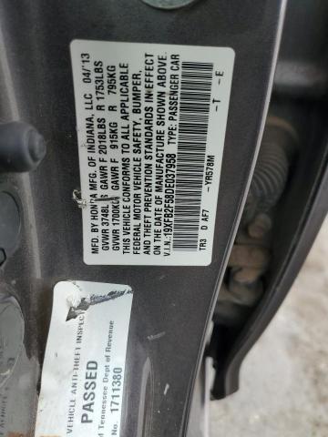 Photo 10 from auction – 2013 HONDA CIVIC LX with VIN 19XFB2F58DE037958
