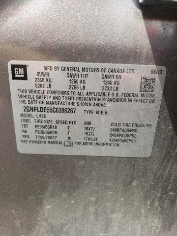 Photo 10 from auction – 2012 CHEVROLET EQUINOX LT with VIN 2GNFLDE55C6386267