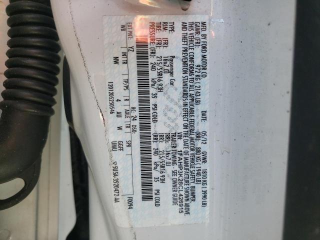 Photo 10 from auction – 2012 FORD FOCUS SE with VIN 1FAHP3K28CL426915