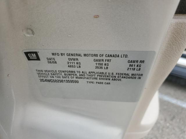 Photo 10 from auction – 2008 BUICK LACROSSE C with VIN 2G4WC582981359590