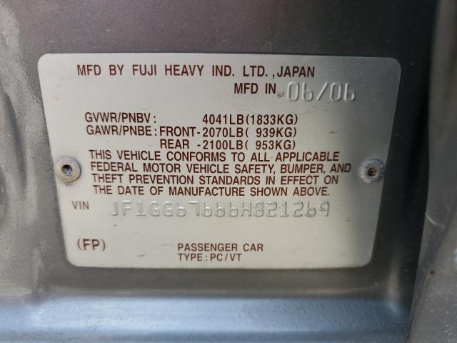 Photo 10 from auction – 2006 SUBARU IMPREZA 2. with VIN JF1GG67666H821269