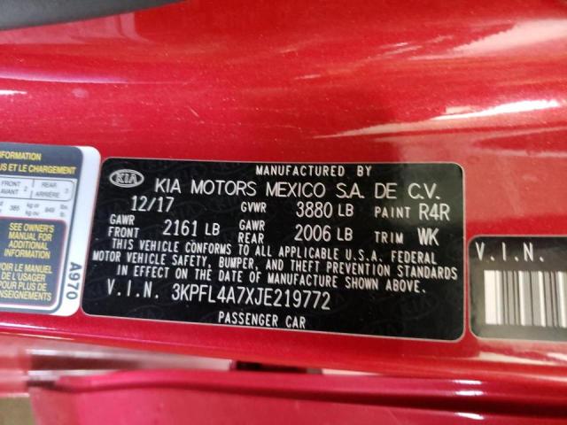 Photo 10 from auction – 2018 KIA FORTE LX with VIN 3KPFL4A7XJE219772