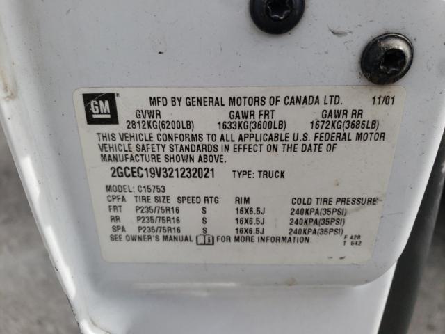 Photo 10 from auction – 2002 CHEVROLET SILVERADO with VIN 2GCEC19V321232021