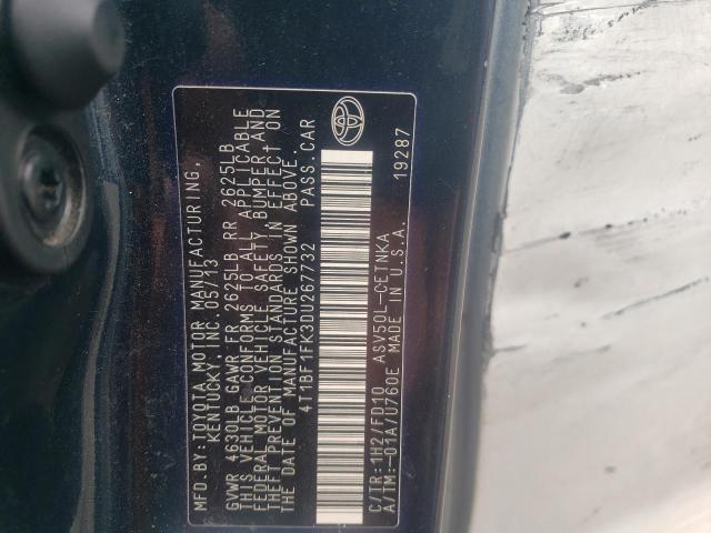 Photo 10 from auction – 2013 TOYOTA CAMRY L with VIN 4T1BF1FK3DU267732