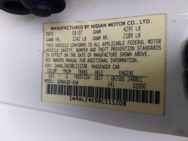 Photo 10 from auction – 2008 NISSAN ALTIMA 2.5 with VIN 1N4AL24E98C115208