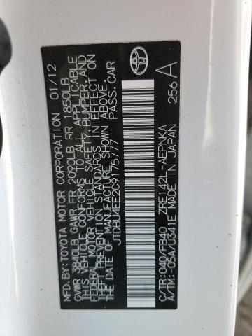 Photo 10 from auction – 2012 TOYOTA COROLLA BA with VIN JTDBU4EE2C9175777