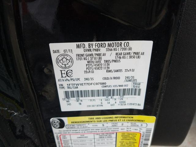 Photo 10 from auction – 2013 FORD F150 SUPER with VIN 1FTFW1ET7DFC97580