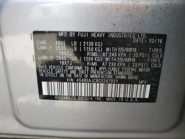 Photo 10 from auction – 2016 SUBARU OUTBACK 2. with VIN 4S4BSAJC8G3297931