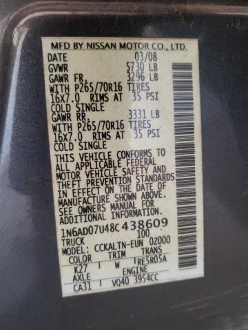 Photo 10 from auction – 2008 NISSAN FRONTIER C with VIN 1N6AD07U48C438609