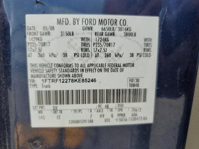 Photo 10 from auction – 2008 FORD F150 with VIN 1FTRF12278KE85246