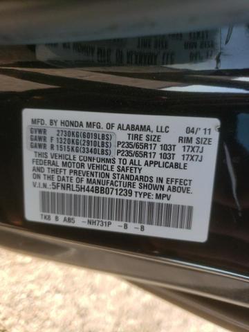 Photo 10 from auction – 2011 HONDA ODYSSEY EX with VIN 5FNRL5H44BB071239