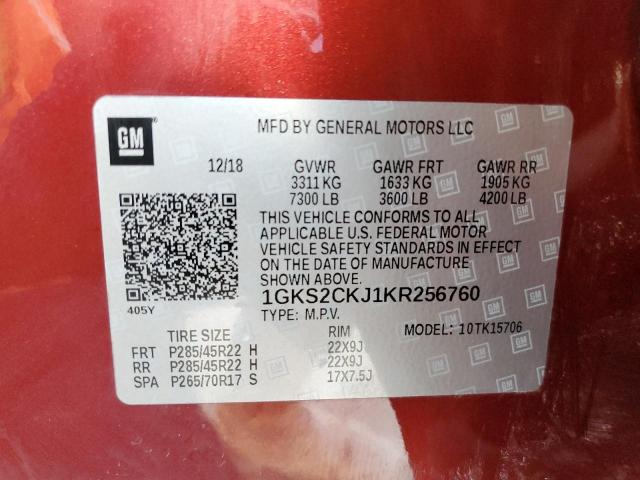 Photo 10 from auction – 2019 GMC YUKON DENA with VIN 1GKS2CKJ1KR256760