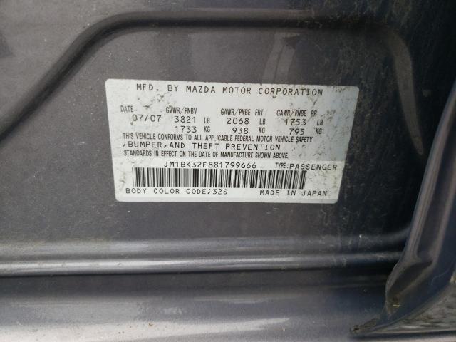 Photo 10 from auction – 2008 MAZDA 3 I with VIN JM1BK32F881799666