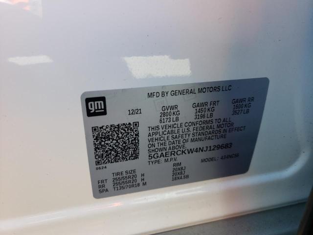 Photo 10 from auction – 2022 BUICK ENCLAVE PR with VIN 5GAERCKW4NJ129683