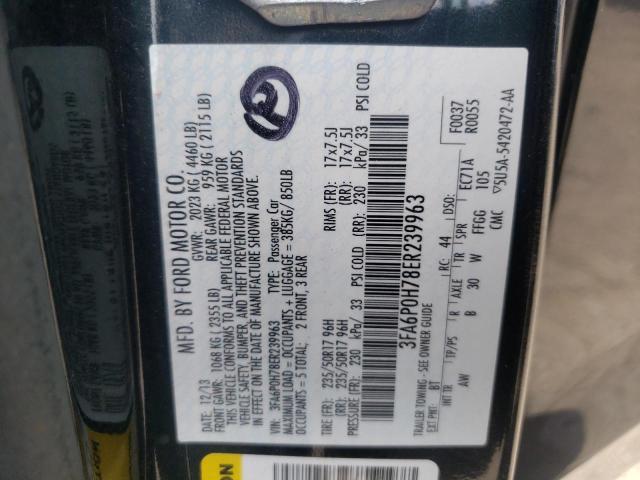 Photo 10 from auction – 2014 FORD FUSION SE with VIN 3FA6P0H78ER239963