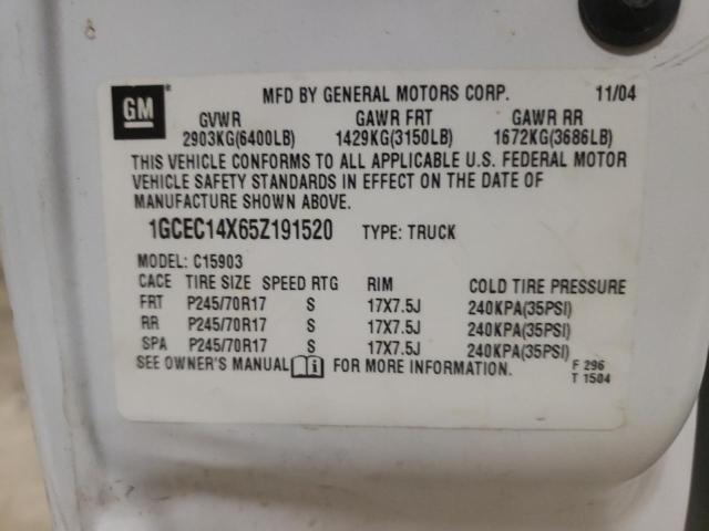 Photo 10 from auction – 2005 CHEVROLET SILVERADO with VIN 1GCEC14X65Z191520