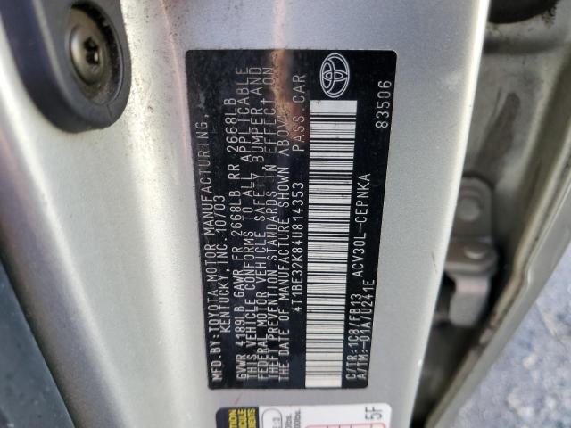 Photo 10 from auction – 2004 TOYOTA CAMRY LE with VIN 4T1BE32K84U814353