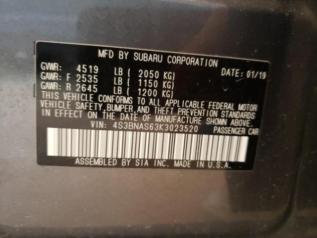 Photo 10 from auction – 2019 SUBARU LEGACY SPO with VIN 4S3BNAS63K3023520