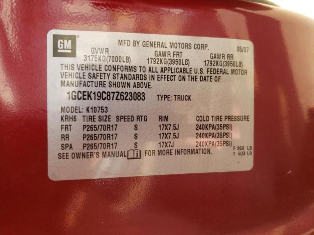 Photo 10 from auction – 2007 CHEVROLET SILVERADO with VIN 1GCEK19C87Z623083