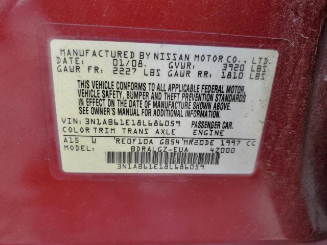 Photo 10 from auction – 2008 NISSAN SENTRA 2.0 with VIN 3N1AB61E18L686059