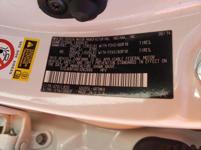 Photo 10 from auction – 2014 TOYOTA HIGHLANDER with VIN 5TDJKRFH4ES062666